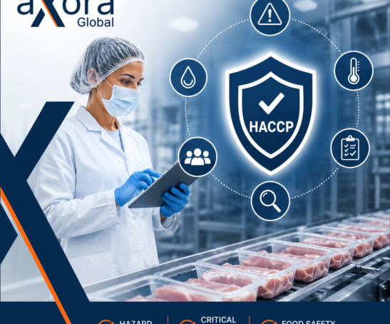 HACCP certification consultancy in Pakistan for food safety hazard analysis, critical control points, hygiene control, and audit readiness by Axora Global