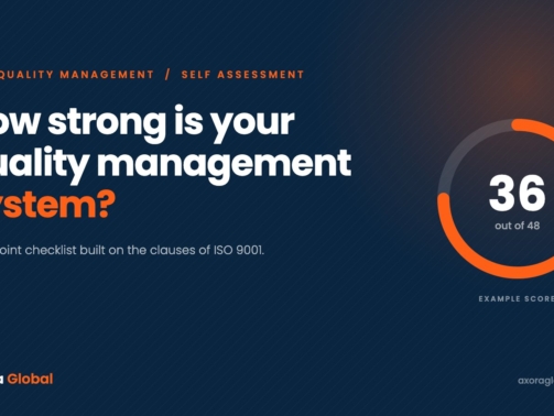 How strong is your quality management system, a 24 point QMS self assessment checklist based on ISO 9001, Axora Global